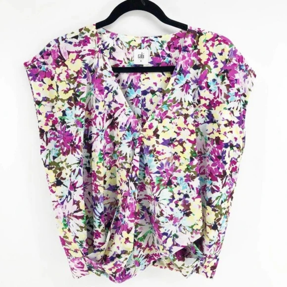 CAbi Style # 5211 Eden Floral Wrap Blouse Top